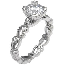 Delicate Leaf Engagement Ring